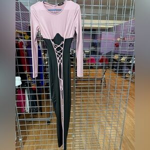 Pink and black jumpsuit